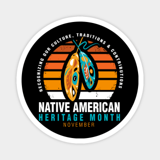 Native American Heritage Month logo design Magnet